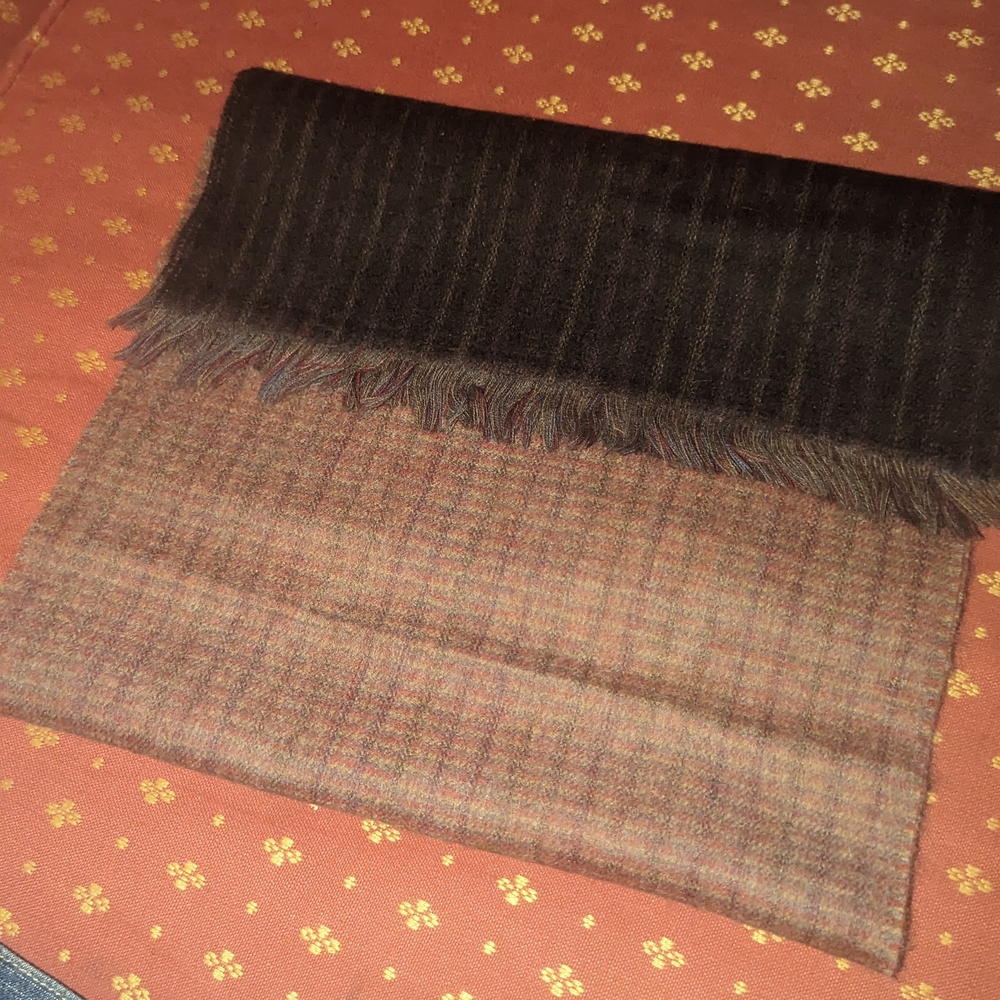 Vintage Dior Men's Wool Black and Brown Scarf